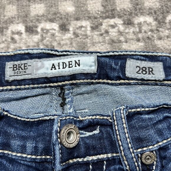 BKE Aiden Jeans Mens 28R (29x31.5) Dark Wash Straight Leg Modern Pocket Detail - Picture 3 of 13